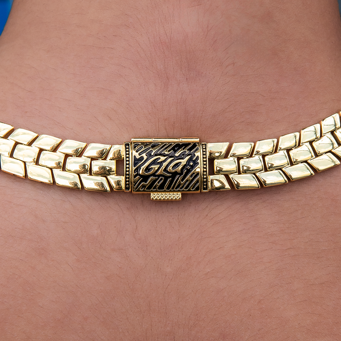 12MM Spine Chain Necklace - Yellow Gold