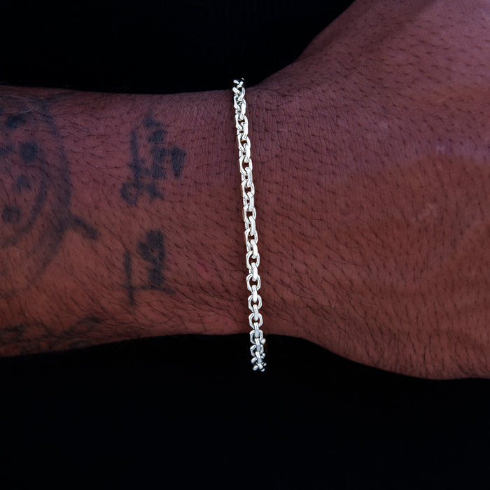 3.6MM Open Box Bracelet in White Gold