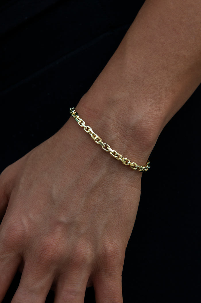 3.6MM Open Box Bracelet in Yellow Gold
