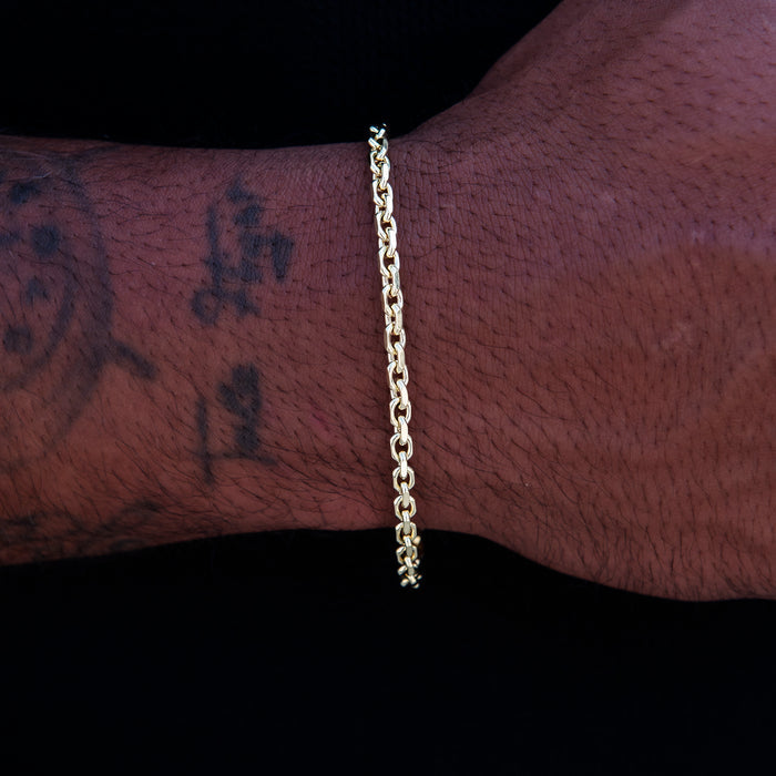 3.6MM Open Box Bracelet in Yellow Gold