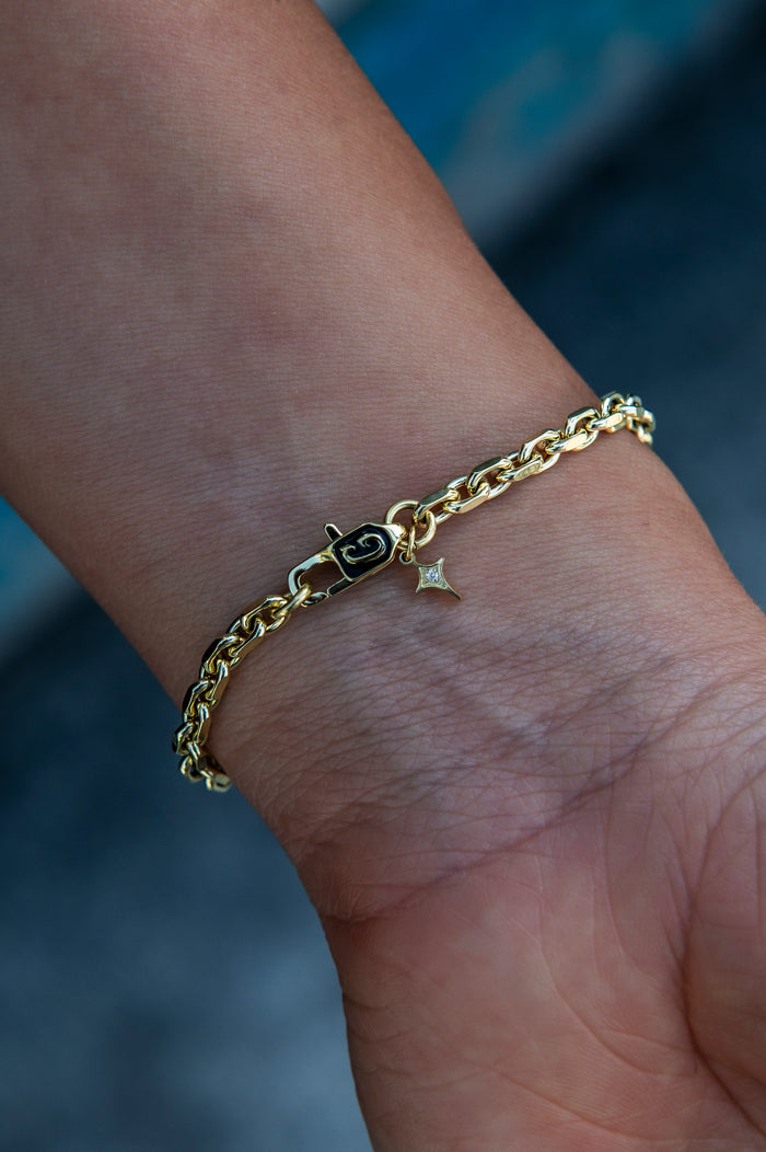 3.6MM Open Box Bracelet in Yellow Gold