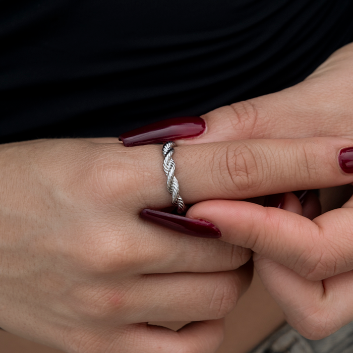 4MM Rope Ring in White Gold