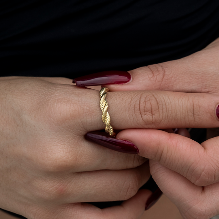 4MM Rope Ring in Yellow Gold