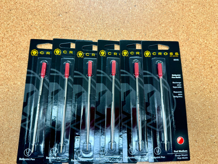 Cross Ballpoint Refill RED - Standard - Pack of 6 Refills-Pen Boutique Ltd