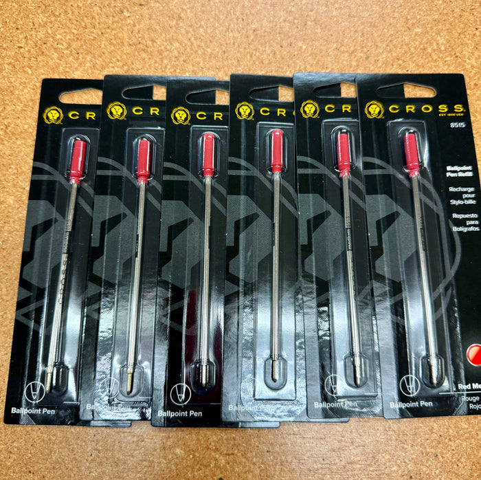 Cross Ballpoint Refill RED - Standard - Pack of 6 Refills-Pen Boutique Ltd