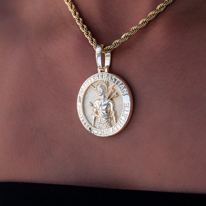 Athletes Guardian Pendant in Yellow Gold