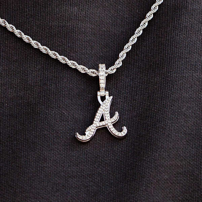 Atlanta Braves Micro Pendant in White Gold - The GLD Shop