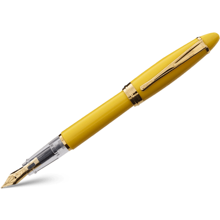 Aurora Ipsilon Demo Colors Fountain Pen - Optimistic Yellow PLUS Sepia Ink bottle - Pen Boutique Ltd