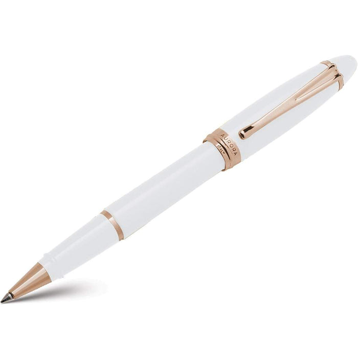 Aurora Ipsilon Rollerball Pen - Seasons - Winter White - Rose Gold Trim - Pen Boutique Ltd