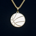 Basketball Coin Pendant in Yellow Gold
