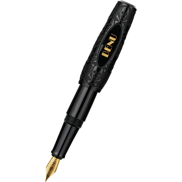 Benu Pixie Fountain Pen - Black Jolly Roger - Pen Boutique Ltd