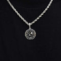 Black Compass Coin Pendant