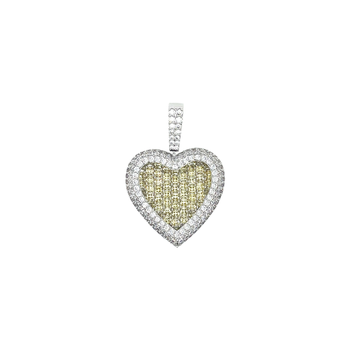Canary Diamond Baguette Heart