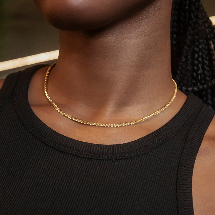 Canary Micro Tennis Necklace + Bracelet Bundle in Yellow Gold