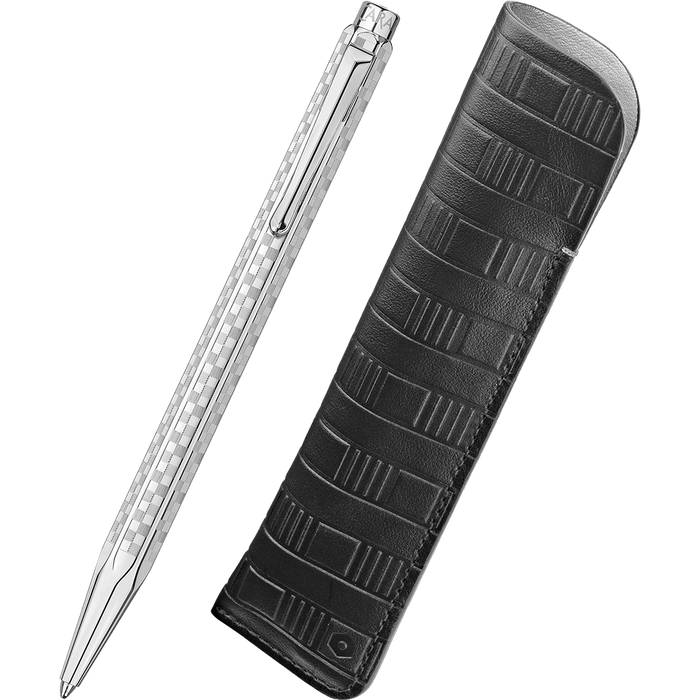 Caran d'Ache Ecridor Gift Set - Damier Ballpoint Pen & Leather Case (Special Edition) - Pen Boutique Ltd