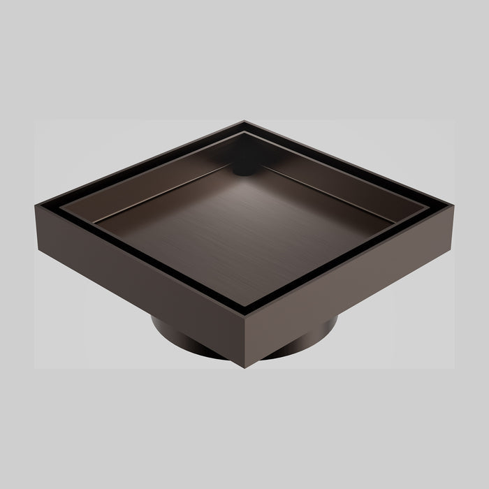 Caroma Square Floor Waste 80mm Outlet Tile Insert - Brushed Bronze 14228028BBZ - The Blue Space