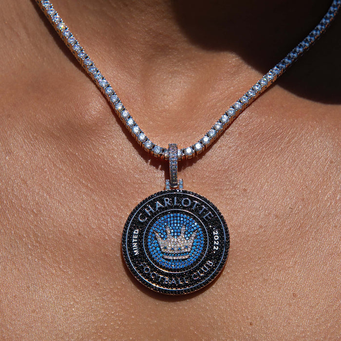 Charlotte FC Official MLS Logo Pendant in White Gold