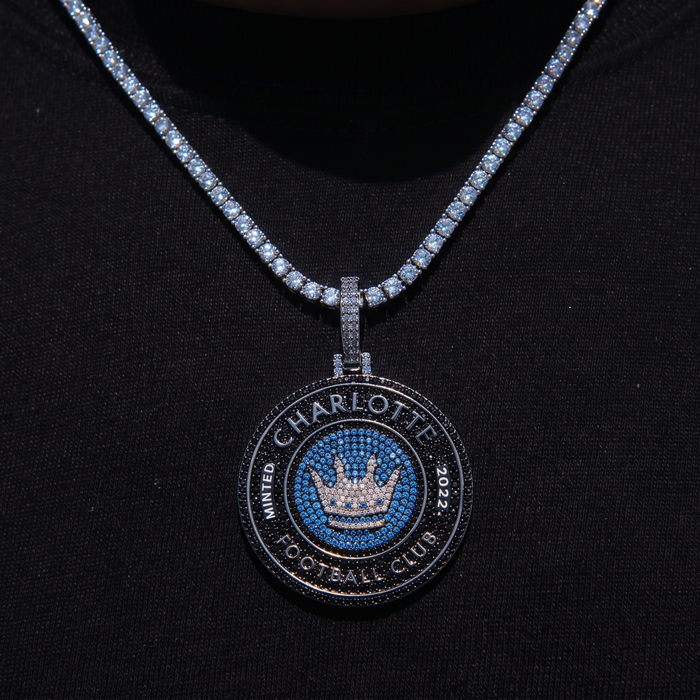 Charlotte FC Official MLS Logo Pendant in White Gold