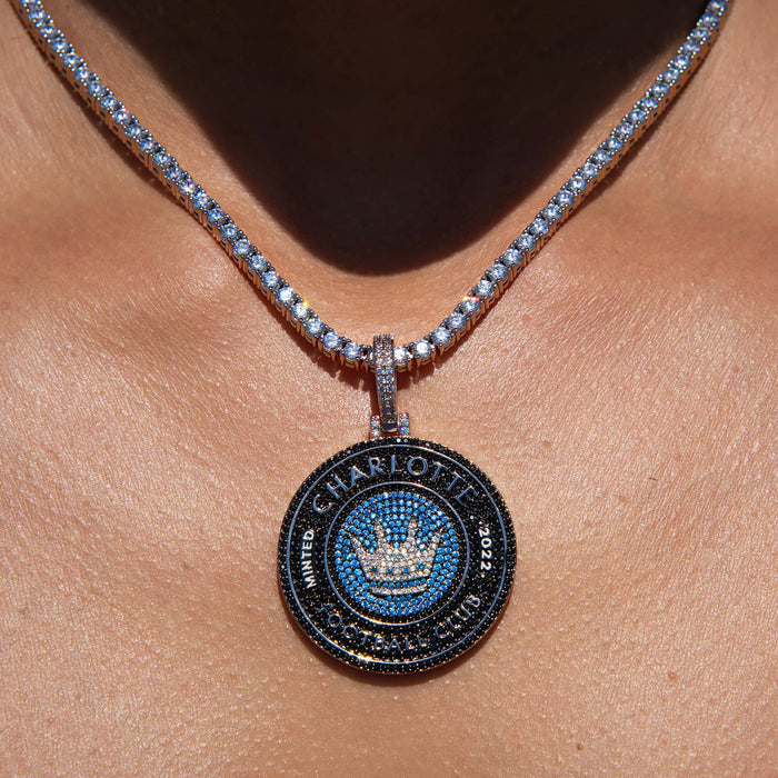 Charlotte FC Official MLS Logo Pendant in White Gold