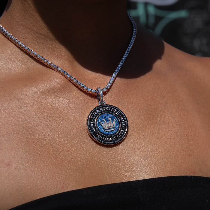 Charlotte FC Official MLS Logo Pendant in White Gold