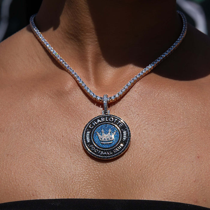 Charlotte FC Official MLS Logo Pendant in White Gold