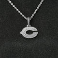 Chicago Bears Official NFL Micro Logo Pendant in White Gold
