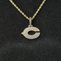 Chicago Bears Official NFL Micro Logo Pendant in Yellow Gold