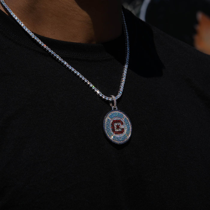 Chicago Fire FC Official MLS Logo Pendant in White Gold