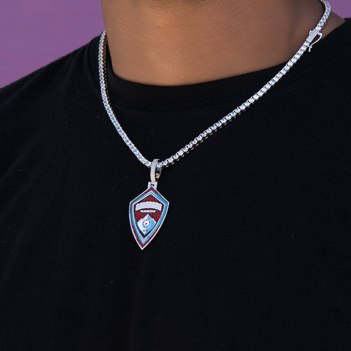 Colorado Rapids Official MLS Logo Pendant in White Gold