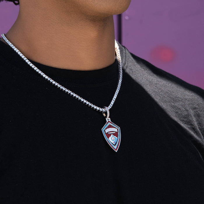 Colorado Rapids Official MLS Logo Pendant in White Gold