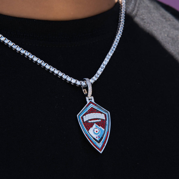 Colorado Rapids Official MLS Logo Pendant in White Gold
