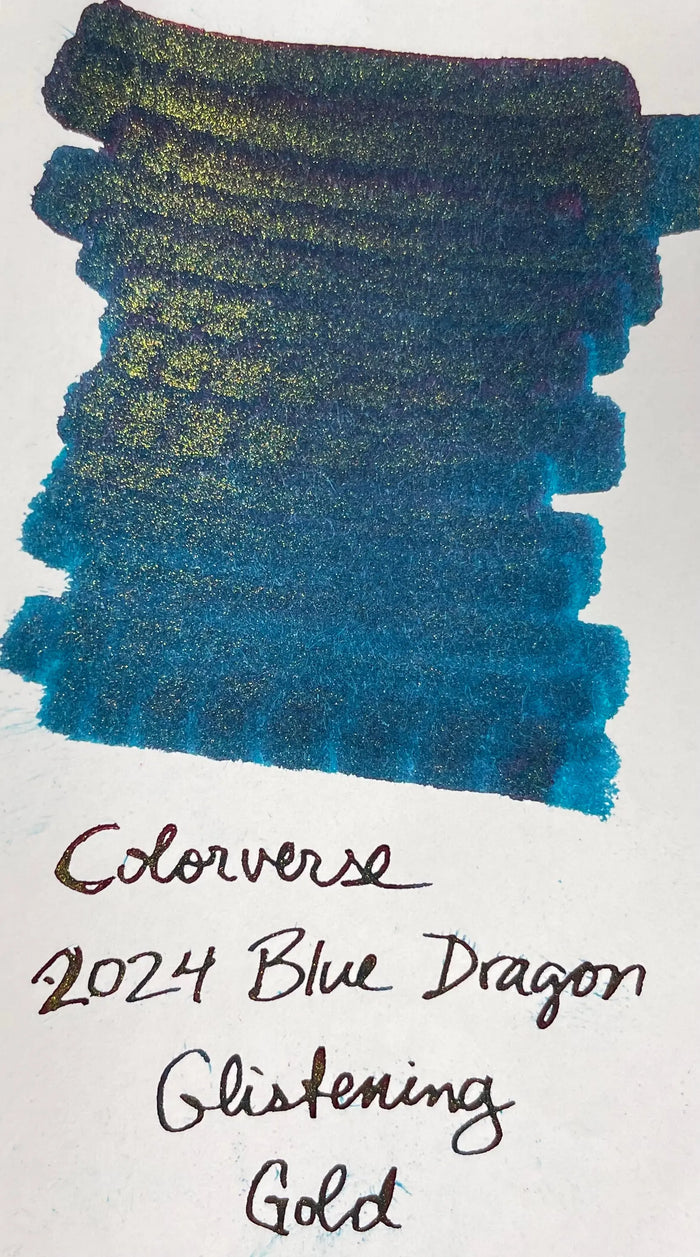 Colorverse Ink Bottle - 2024 Blue Dragon Special Series - Glistening Gold - 15ml - Pen Boutique Ltd