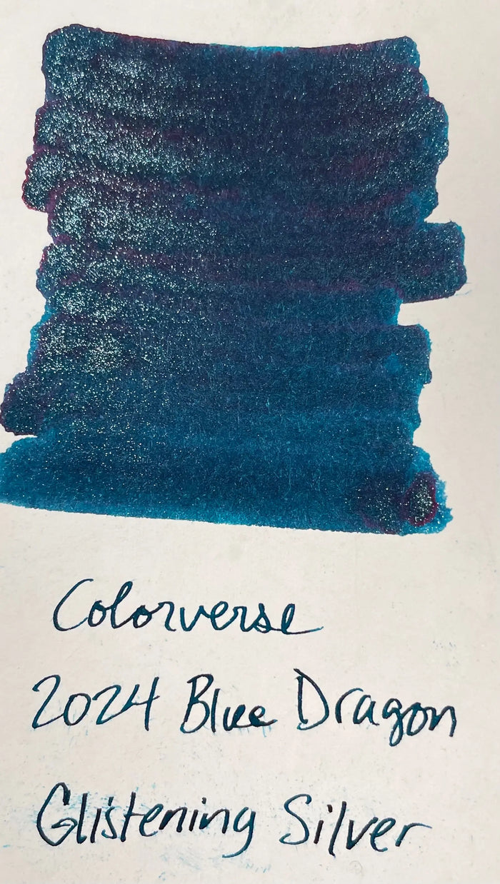 Colorverse Ink Bottle - 2024 Blue Dragon Special Series - Glistening Silver - 15ml - Pen Boutique Ltd