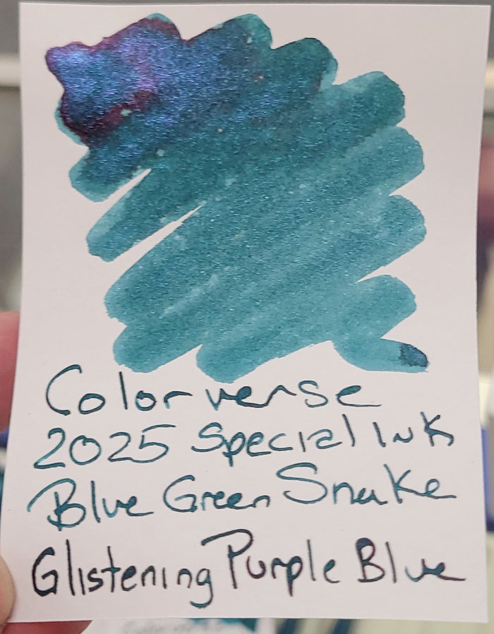 Colorverse Ink Bottle - 2025 Blue Green Snake - Glistening Purple Blue - 15ml - Pen Boutique Ltd