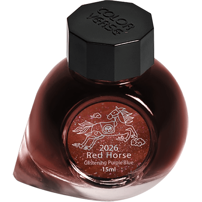 Colorverse Ink Bottle - Red Horse - Glistening Purple Blue - 15ml - Pen Boutique Ltd