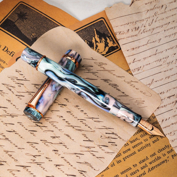 Conklin Duragraph Fountain Pen - Brooks Red Abalone - Rose Gold Plated Trim Limited Edition (Pen Boutique Exclusive) - Pen Boutique Ltd
