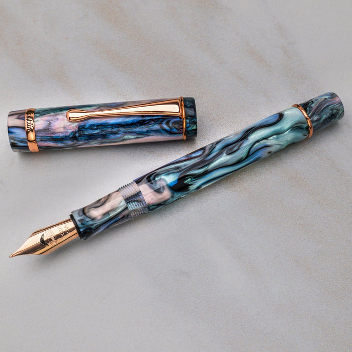 Conklin Duragraph Fountain Pen - Brooks Red Abalone - Rose Gold Plated Trim Limited Edition (Pen Boutique Exclusive) - Pen Boutique Ltd