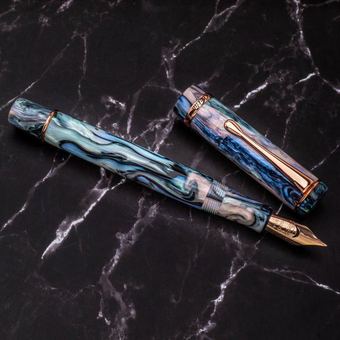 Conklin Duragraph Fountain Pen - Brooks Red Abalone - Rose Gold Plated Trim Limited Edition (Pen Boutique Exclusive) - Pen Boutique Ltd