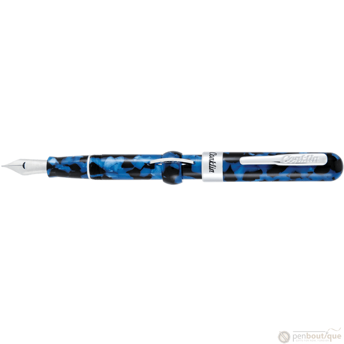Conklin Mark Twain Crescent Filler Fountain Pen - Vintage Blue - Chrome Trim - Pen Boutique Ltd