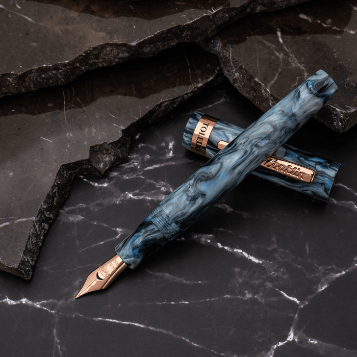 Conklin Toledo Fountain Pen - Limited Edition - Blue Abalone - Rose Gold Trim (Pen Boutique Exclusive) - Pen Boutique Ltd