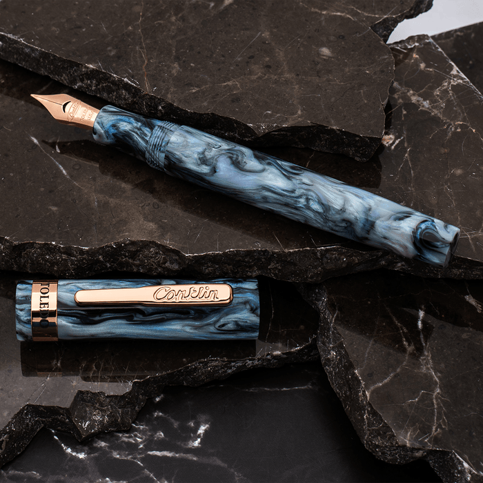 Conklin Toledo Fountain Pen - Limited Edition - Blue Abalone - Rose Gold Trim (Pen Boutique Exclusive) - Pen Boutique Ltd