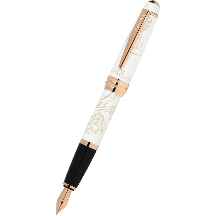 Cross Bailey - Year of the Dragon Pearlescent White Lacquer - Fountain Pen - Rose Gold - Pen Boutique Ltd