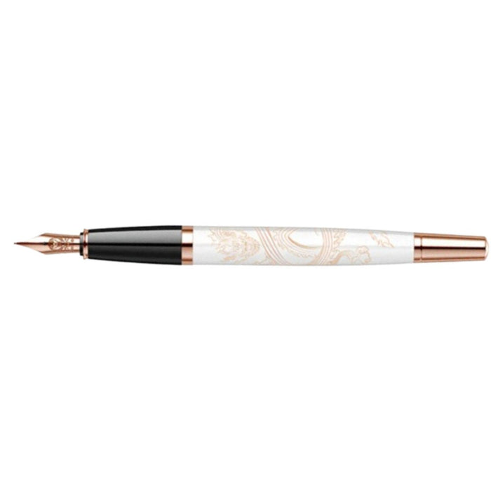 Cross Bailey - Year of the Dragon Pearlescent White Lacquer - Fountain Pen - Rose Gold - Pen Boutique Ltd