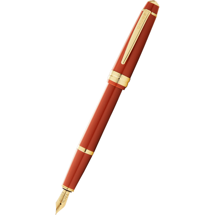 Cross Bailey Light Fountain Pen - Polished Amber - Gold Trim - Pen Boutique Ltd
