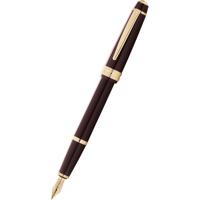 Cross Bailey Light Fountain Pen - Polished Burgundy - Gold Trim - Pen Boutique Ltd