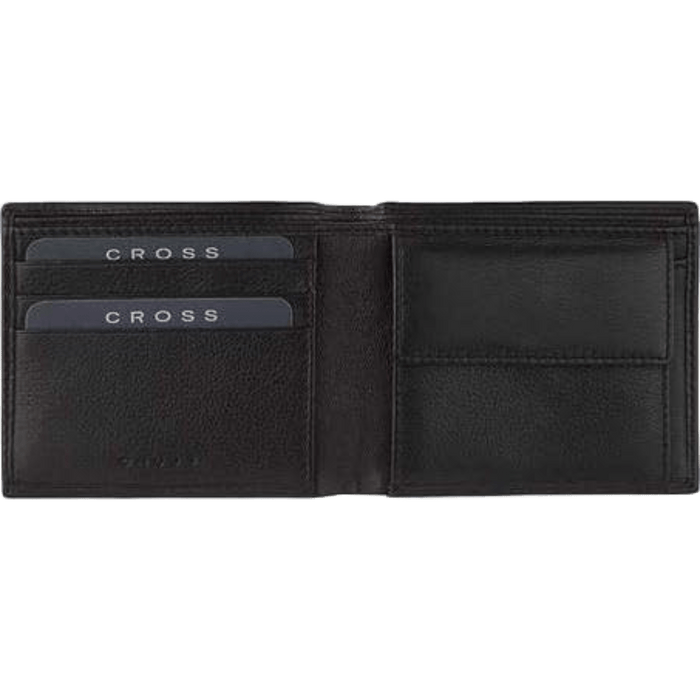 Cross Bi - fold Coin Wallet - Black - Pen Boutique Ltd