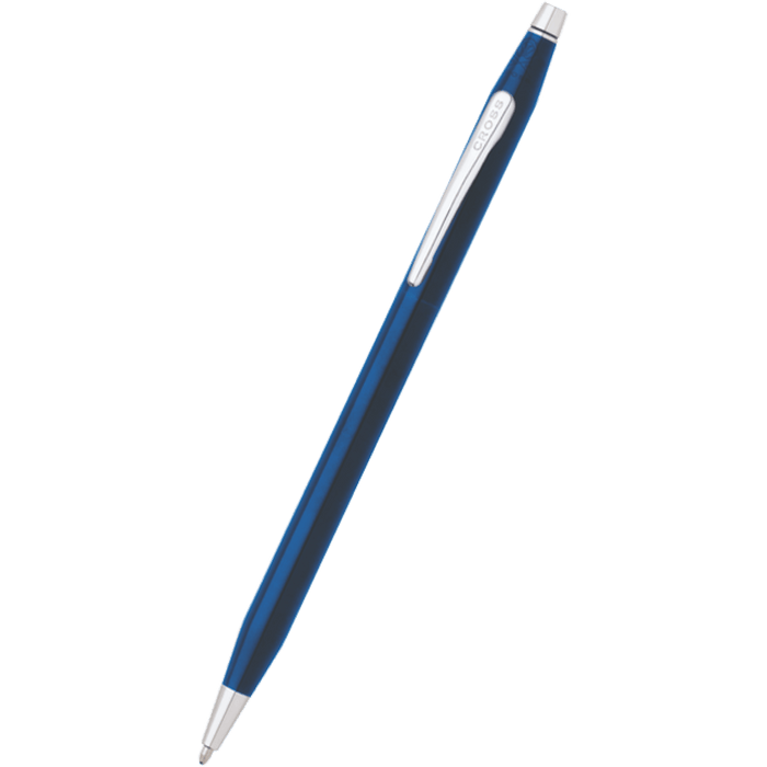 Cross Century Ballpoint Pen - Blue - Chrome Trim - Pen Boutique Ltd