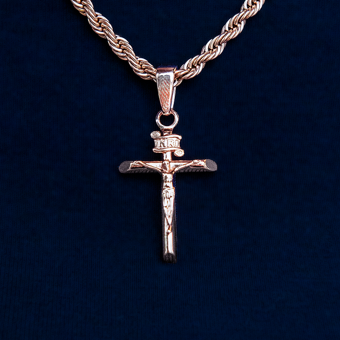 Crucifix Cross Pendant in Rose Gold