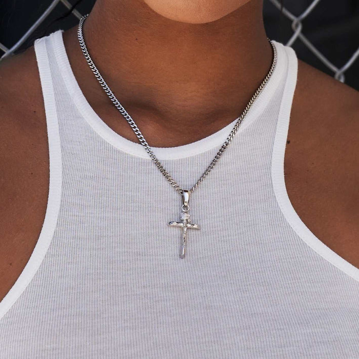 Crucifix Pendant in White Gold