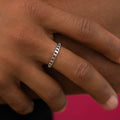 Curb Link Band Ring in White Gold